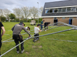 Opbouwen tent op sportpark 'Het Springer' (maandag 29 april 2024) (7/41)